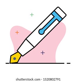 pen colour line vector icon