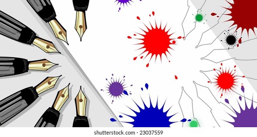  Pen with colours	