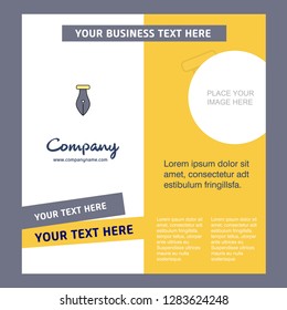 Pen Company Brochure Template. Vector Busienss Template