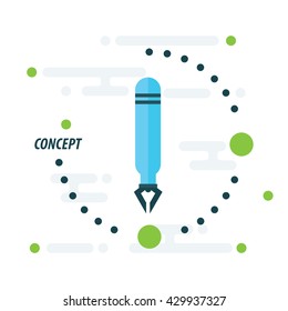 pen concept design blue