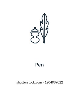 Pen concept line icon. Linear Pen concept outline symbol design. This simple element illustration can be used for web and mobile UI/UX.