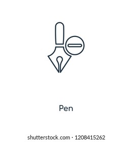 Pen concept line icon. Linear Pen concept outline symbol design. This simple element illustration can be used for web and mobile UI/UX.