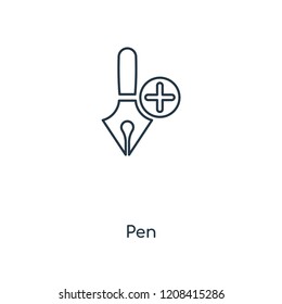 Pen concept line icon. Linear Pen concept outline symbol design. This simple element illustration can be used for web and mobile UI/UX.