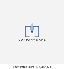 pen concept logo, icon, ilustration design template
