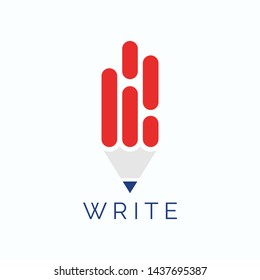 pen concept logo, icon, symbol, ilustration design template