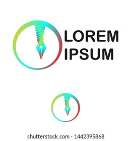 Pen concept logo, icon, symbol, illustration design template