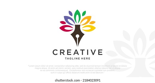 Stift-Konzeptlogo, Symbol, Symboldesign-Vorlage