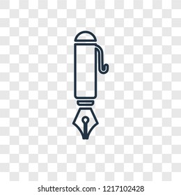 Pen concept vector linear icon isolated on transparent background, Pen concept transparency concept in outline style