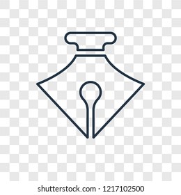 Pen concept vector linear icon isolated on transparent background, Pen concept transparency concept in outline style