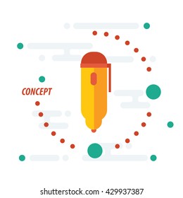 pen concept yellow