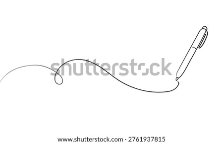 Pen, continuous line drawing. Concept of education in line art, international education day. Vector illustration