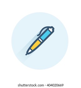 Pen contour icon. Flat design.