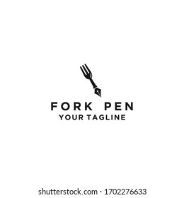 pen creative food logo design icon illustration