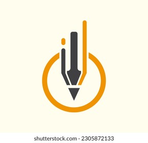 Pen creative logo. Pen modern logo