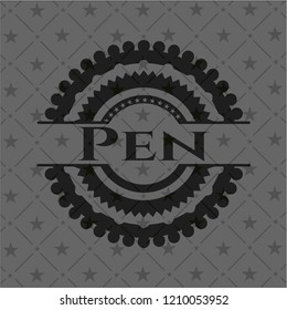 Pen dark icon or emblem