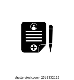 Pen and Data check icon. Sign up icon, regiester or registration Icon vector simple element illustration