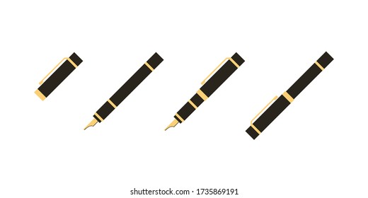 Diseño de plumas en 2d con fondo blanco. Ilustración vectorial aislada en estilo plano.
