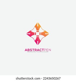 pen design gradient logo symbol