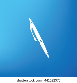 Pen design on blue background,vector