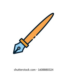 Pen design, Tool write office object instrument equipment draw art and learn theme Vector illustration