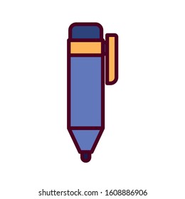 Pen design, Tool write office object instrument equipment draw art and learn theme Vector illustration