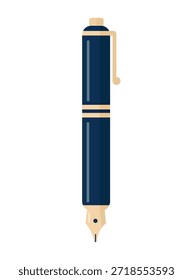 Pen. Detective. Flat vector clipart, illustration with isolated background.