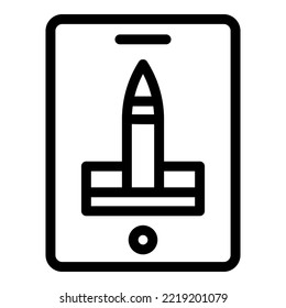 Pen digital icon outline vector. Computer digital. Draw signature