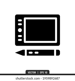 Pen Display Silhouette icon vector, illustration logo template in trendy style. Suitable for many purposes.