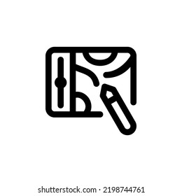 pen display vector icon. computer component icon outline style. perfect use for logo, presentation, website, and more. simple modern icon design line style