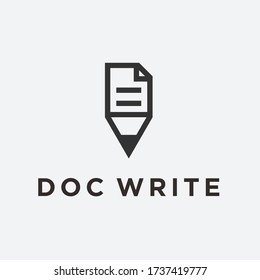 pen doc logo. document icon