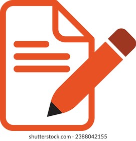 pen and document icon isolated white background