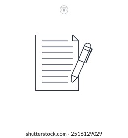 Pen and Document icon symbol vector illustration isolated on white background