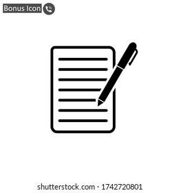 pen document icon vector, paper