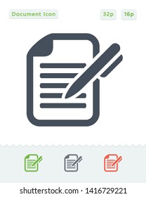 Pen & Document - Sticker Icons. A professional, pixel aligned icon.