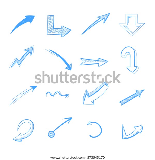 Pen Drawing Arrows Vector Set Isolated Stock Vector (Royalty Free ...