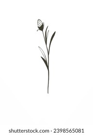 La flor de dibujo ahorra el marco verde documentos