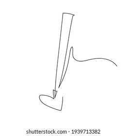 Pen is drawing a heart. A quill with a heart. Hand drawing, one line, continuous line. Vector illustration. Print design. Love, romantic, feelings