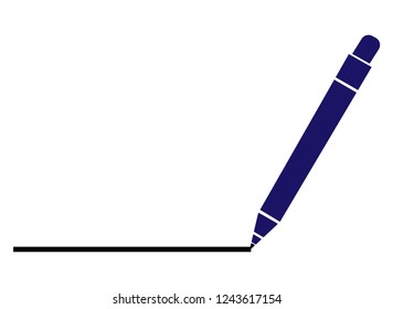 A Pen Drawing Line. simple flat vector illustration for web site or mobile app