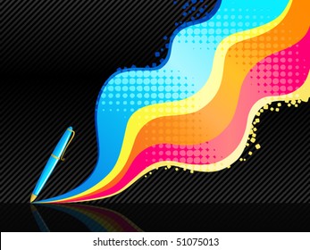 Pen drawing rainbow