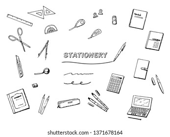 Pen drawing set for stationery.