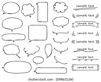 Pen Drawing Speech Balloon and Title Illustration