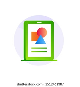 Pen and Drawing tablet flat icon with gradient style. Check list success icon for business and presentation