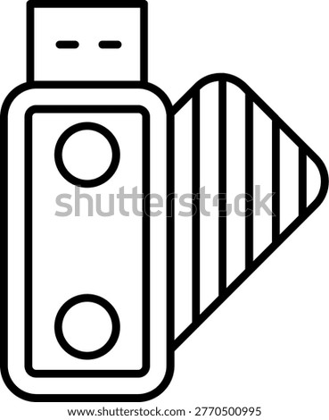 Pen Drive Art vector Icon Design Illustration