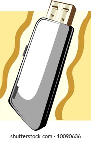 pen drive in brown background	