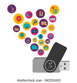 pen drive design, vector illustration eps10 graphic 
