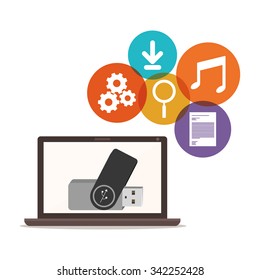 pen drive design, vector illustration eps10 graphic 