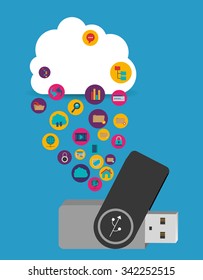 pen drive design, vector illustration eps10 graphic 