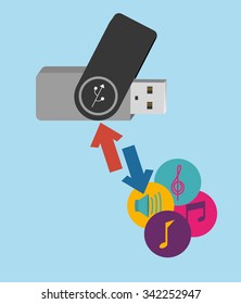 pen drive design, vector illustration eps10 graphic 