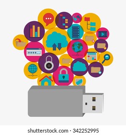 pen drive design, vector illustration eps10 graphic 