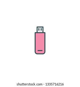 Pen drive flat vector icon sign symbol